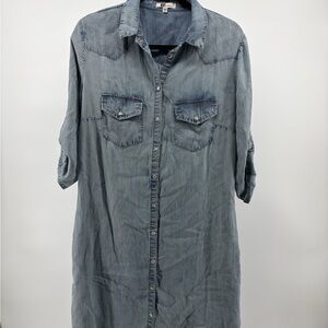 KUT from the Kloth Denim Stripe Chambray Shirt Dress Women's Size M